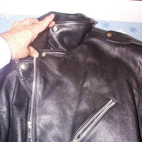 Michael Alle Leather Motorcycle Jacket California Highway Police Style jacket - Picture 3 of 7
